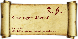Kitzinger József névjegykártya