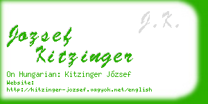 jozsef kitzinger business card